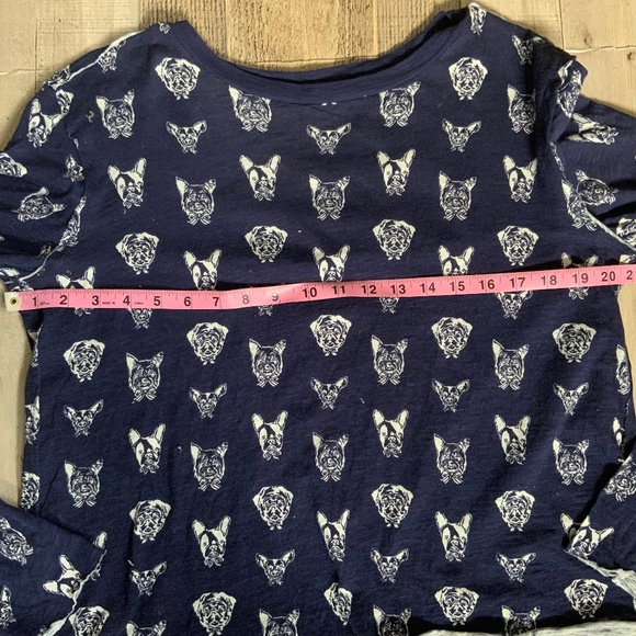 Anthropologie Maeve Caitlin Boxy Fit Dog Print Long Sleeved Cotton T Shirt SZ M - Picture 12 of 14